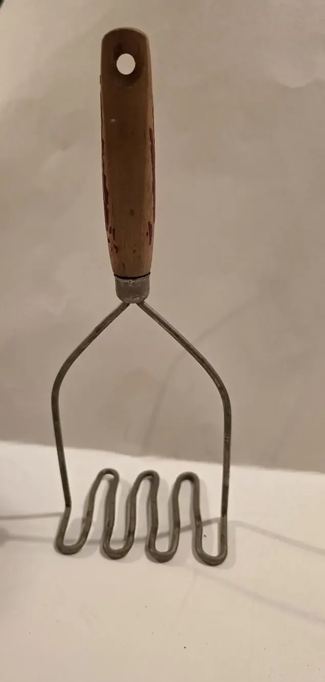 Vintage Mid-century Potato Masher Wooden Handle